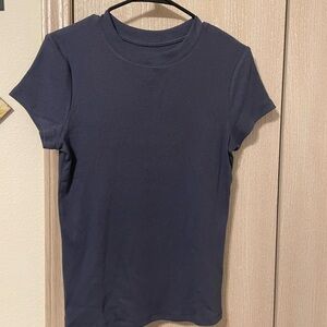 A New Day Ribbed Tshirt Blue Size Medium